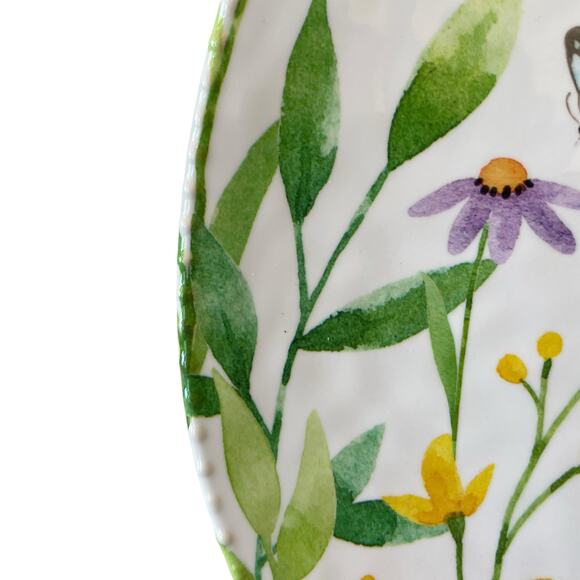 Spring Gatherings Floral Easter Egg Shaped Melamine Salad Plates 8" Set of 4 New - Picture 5 of 15